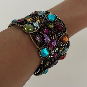Bronze Jeweled Cuff Bracelet